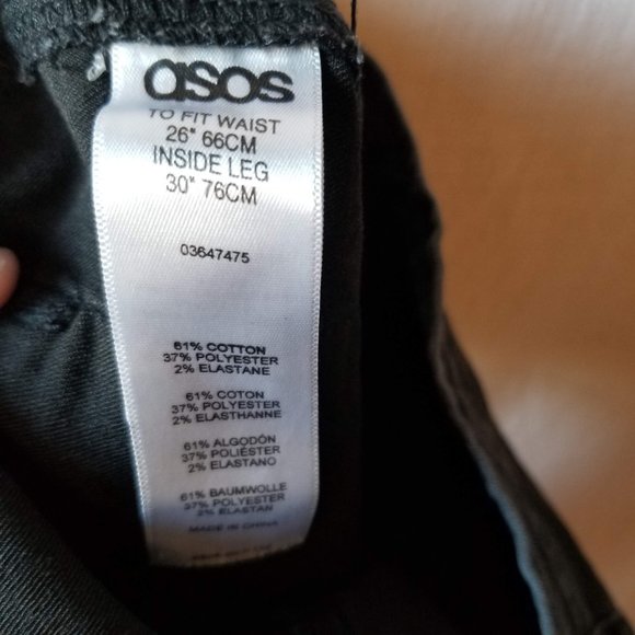 ASOS Black Jeans Distressed Knee Holes Womens Size 26X30 - Picture 4 of 10